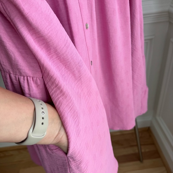 Vici Pink Button-Down Oversized Mini Dress Size Small - Picture 8 of 10